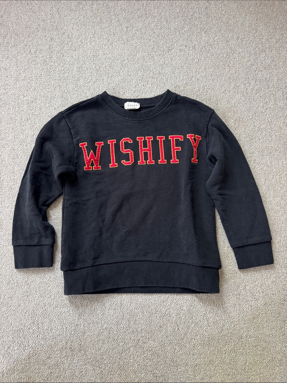 Gucci Kids Black Sweatshirt with Red 'WISHIFY' Letters
